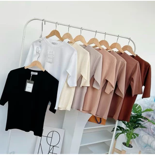 037 Deezyy พร้อมส่ง เสื้อยืดยูนิ คอกรมแขน 3ส่วนเนื้อยืดนุ่มละมุนผิวไม่ย้วย (รุ่นขายดี)
