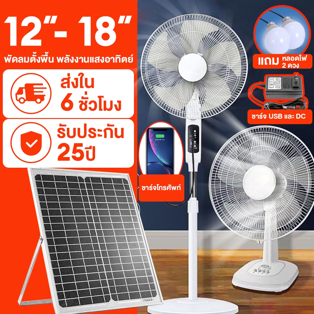 พัดลม 16 นิ้ว พัดลมรีโมท พัดลม usb พัดลมโซล่าเซลล์ 12v พัดลมตั้งพื้น 14 นิ้ว 18 นิ้ว solar fan