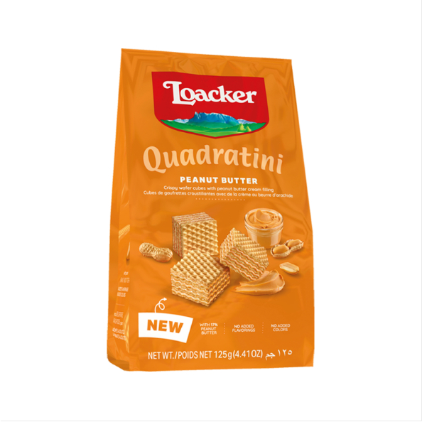 ล็อกเกอร์ เวเฟอร์ LOACKER ควอดราตินี พีนัท บัตเตอร์ 125 กรัม