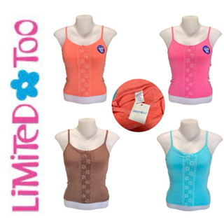 Limited Too เสื้อสายเดี่ยว เด็กผู้หญิง ปักลูกไม้ด้านหน้า มีส…