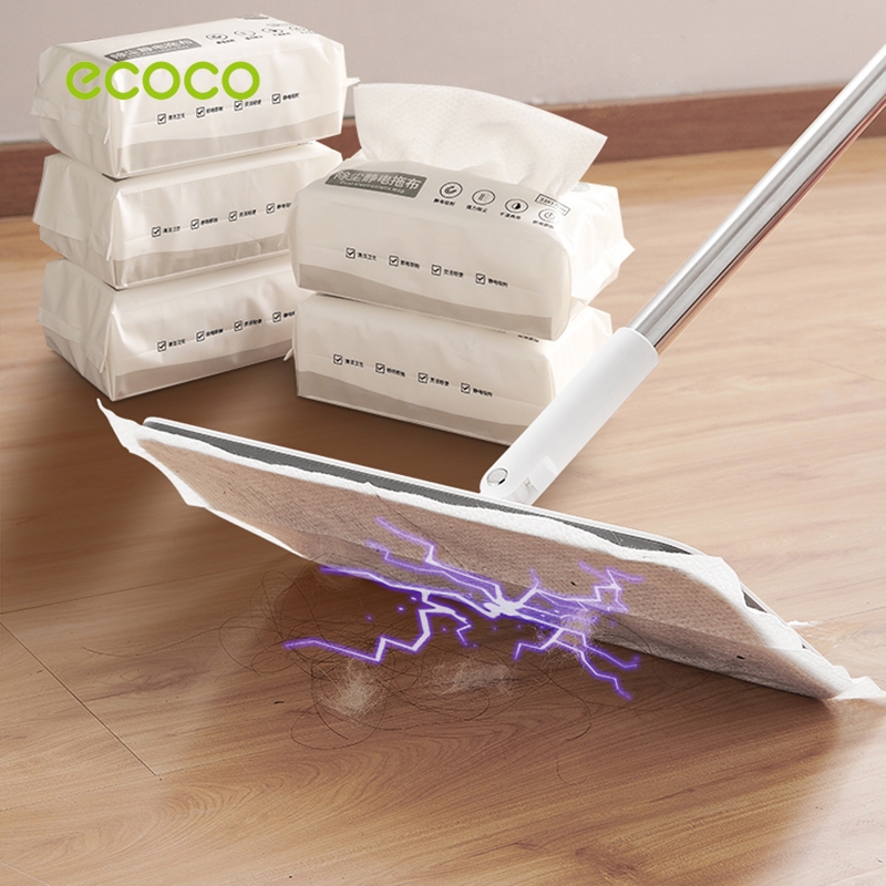 [พร้อมส่ง]ECOCO ไม้ถูพื้นใช้แล้วทิ้ง หมุนได้ 360 องศา ไม้ถูพื้น ไฟฟ้าสถิต กําจัดฝุ่น