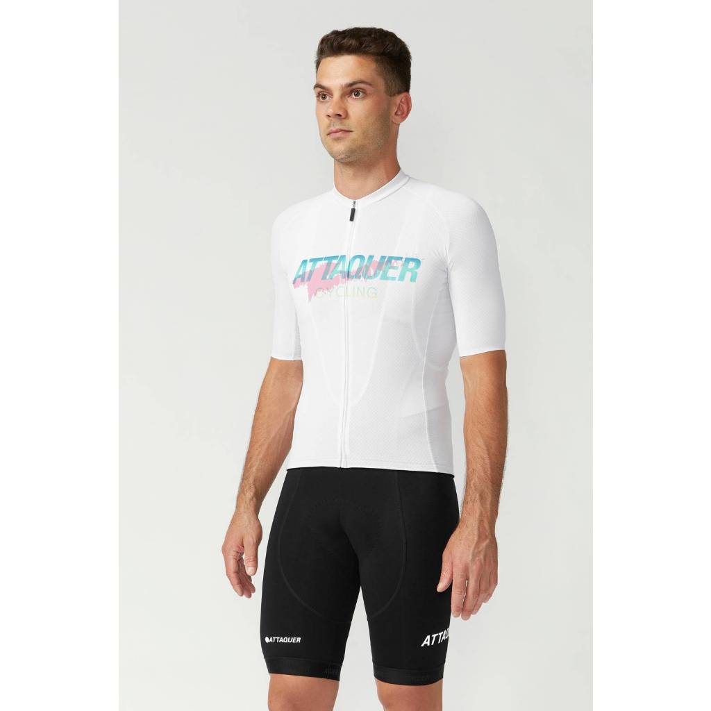 เสื้อจักรยาน Attaquer All Day Overspray Jersey White/Teal/Dirty Pink ชาย / หญิง