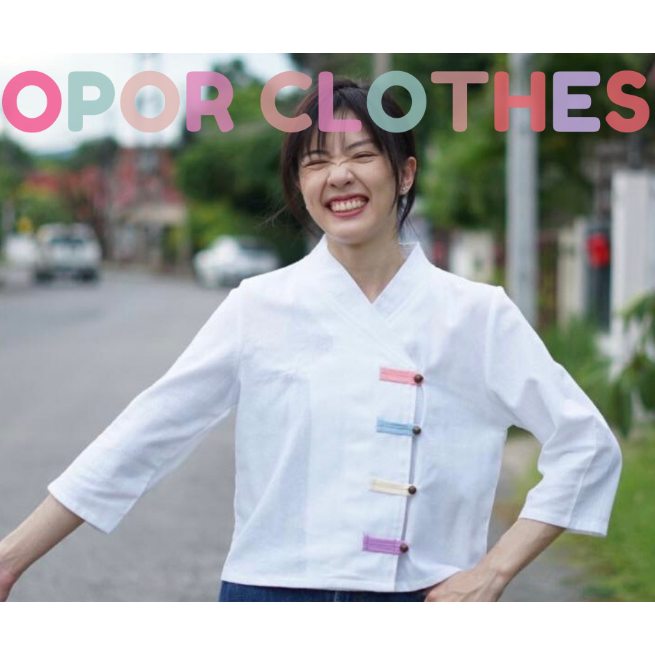 เสื้อฮันบกขากระดุมหลากสี-ระบุสีในแชท K-001