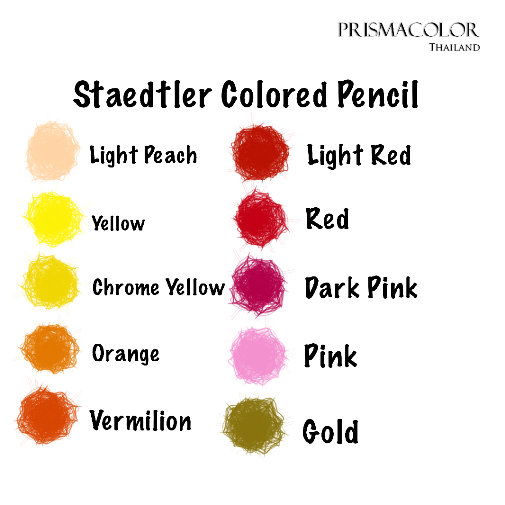 ดินสอสีไม้ Staedtler รุ่น 143 กลุ่มสีครีม เหลือง ส้ม แดง ชมพู จำหน่ายแบบแยกแท่ง