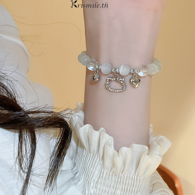 COD-ในไทย สร้อยข้อมือ จี้แมวน้อยประดับเพชรคริสตัล น่ารักหวาน insสไตล์เกาหลี สำหรับผู้หญิงเหมาะกับของขวัญราคาถูกที่สุด-Kr