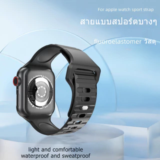 สายรัดซิลิโคนเหมาะสำหรับ iwatch Ultra49mm46mm44mm45mm สายกันน้ำS11 10 9 8 6 7se 3 2 14 5 การจับคู่สีสาย 38mm40mm41mm42mm
