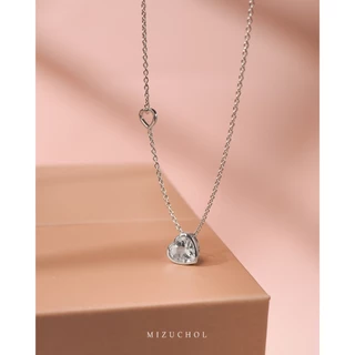 Mizuchol- สร้อยเงินแท้ประดับพลอยแท้ White Topaz -Mini Heart Necklace