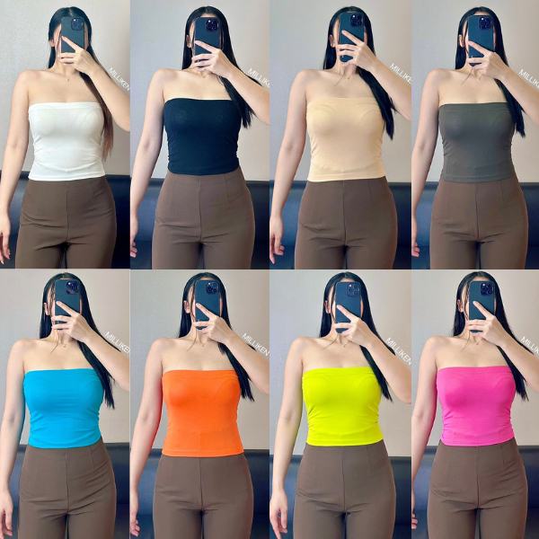 เสื้อเกาะอก FreeSize ผ้านิ่ม นุ่ม ผ้ายืด ใส่สบาย เกาะอก รัดรูป ทรงเข้ารูปสวย