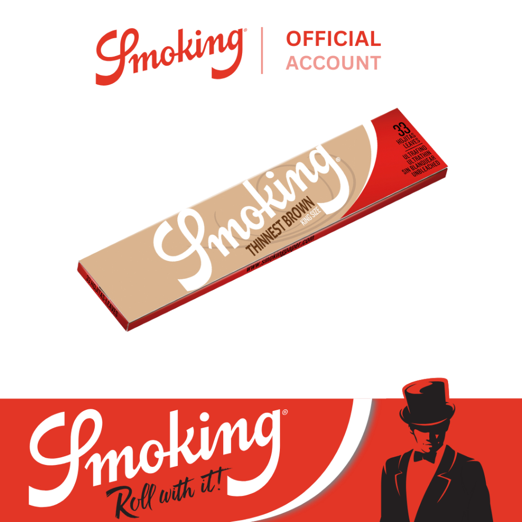 กระดาษมวน Smoking Rolling Paper Thinnest Brown KS (1 pack with 33 leaves)