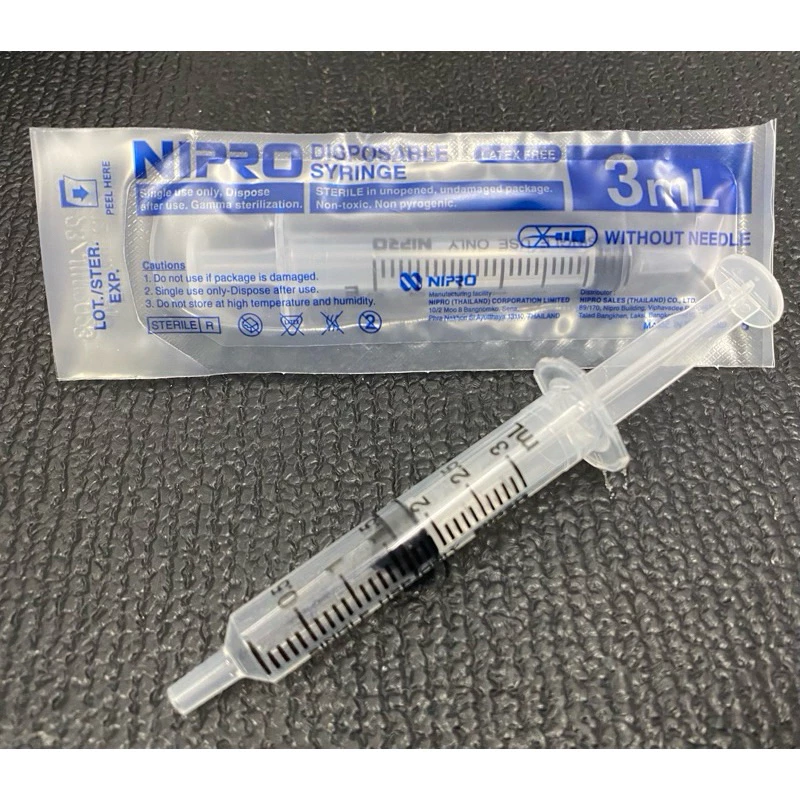 Nipro syringe 3 ml ไซริ้งค์ 3 ซีซี ไซริ้งค์ป้อนยา ไซริ้งค์ป้อนอาหาร นิโปร