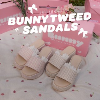 #JBS1864  Bunny Tweed Sandals