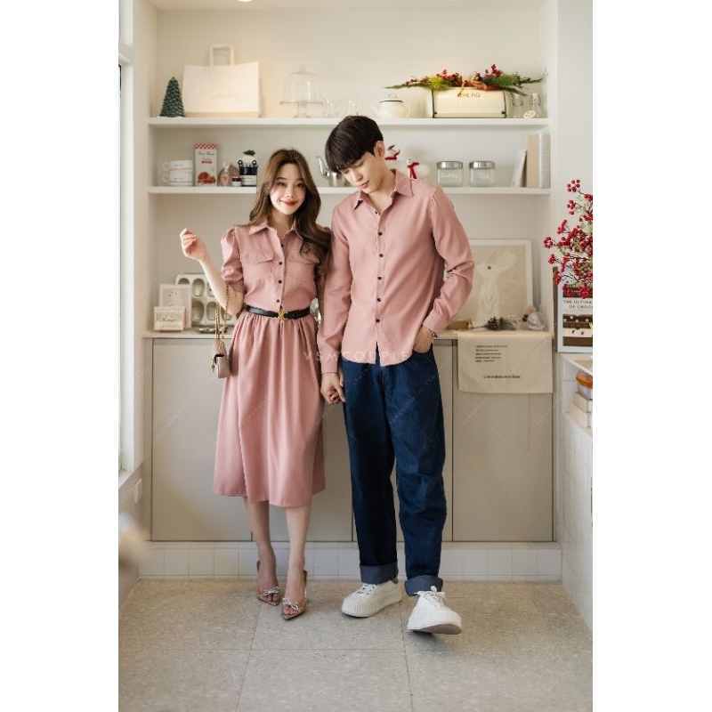 ชุดคู่เดรสคอปก+เสื้อเชิ้ตsml