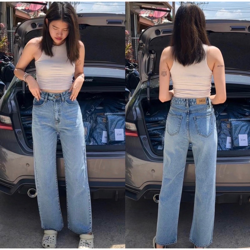 ยีนส์ Sheer | A01.3 Classy Jeans กางเกงยีนส์ทรงกระบอกกลาง สีอ่อน
