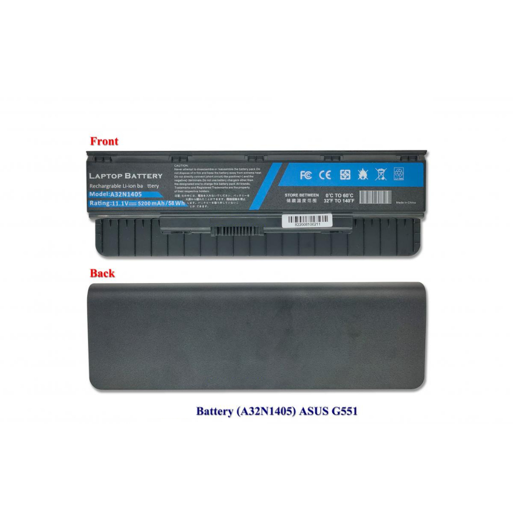 ASUS battery เกรดเทียบเท่าสำหรับรุ่น N551 [JX Z ZU] G551 G58 GL551 GL771 N751 Rog G551 [J JK JM JW J