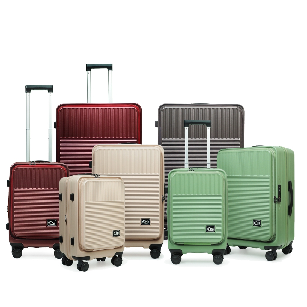 HQ LUGGAGE กระเป่าเดินทาง PC เปิดด้านหน้า ระบบล็อค TSA 4 ล้อคู่ รุ่น 5520