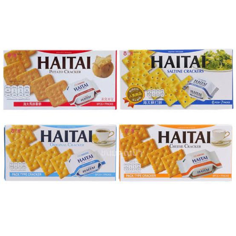 c Haitai crackers saltin/ almond / cheese / potato 6แพ็ค แครกเกอร์เกาหลี🇰🇷 รสอัลมอนด์/ ชีส/ มันฝรั่ง/ ดั้งเดิม