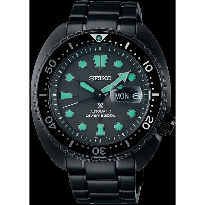 (สินค้า​พร้อม​ส่ง) นาฬิกา SEIKO รุ่น​ Prospex Black Series ‘Night Vision’ Turtle Diver รหัส​  SRPK43K1 ป้าย​ KINGPOWER