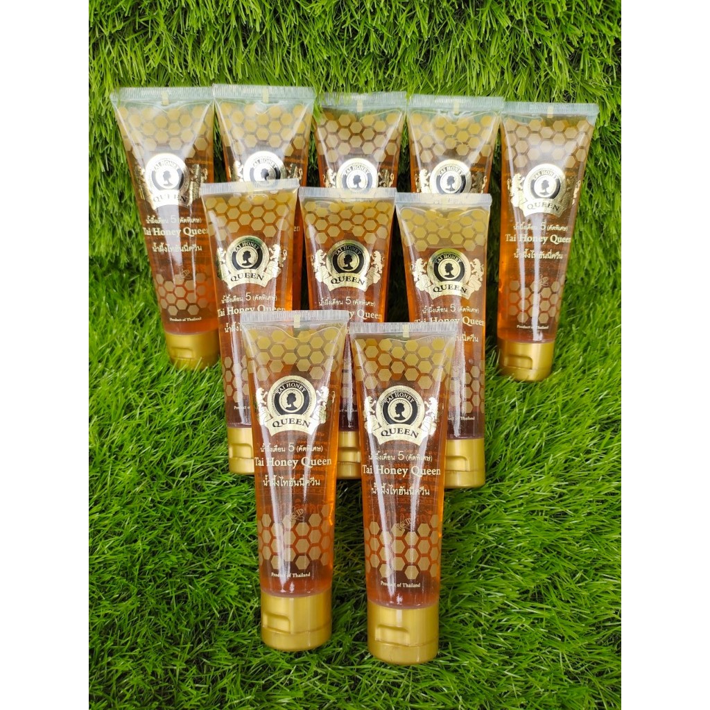 น้ำผึ้งเดือนห้า คัดพิเศษ ตราไทฮันนี่ควีน น้ำผึ้งหลอด 130 กรัม แบบ10หลอด
