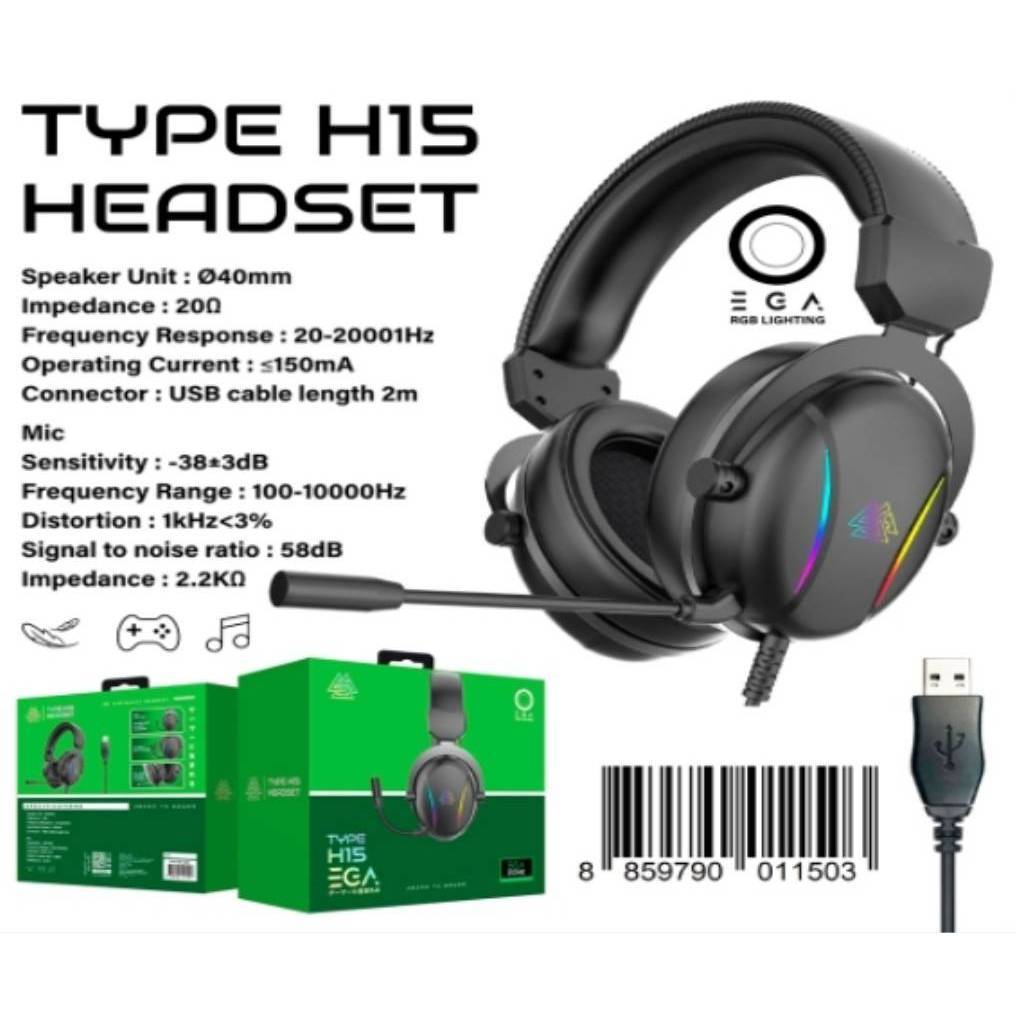 หูฟังครอบหูเกมมิ่ง   EGA Type H15 RGB USB 7.1 Gaming Headset สวมง่าย ใส่สบาย