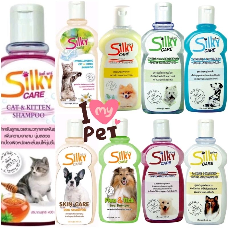 Silky Care Shampoo400ml.ซิลกี้แคร์แชมพูอาบน้ำสุนัขและแมว