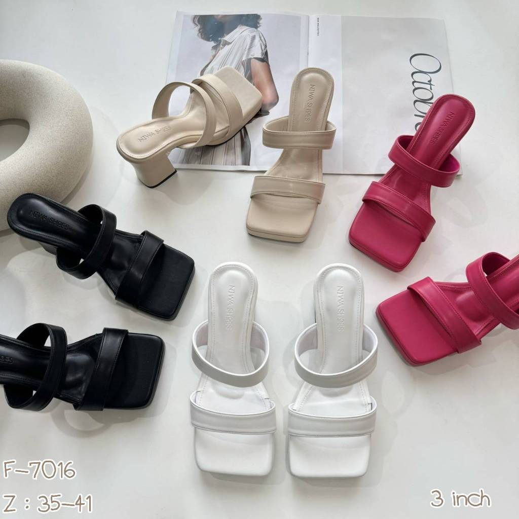 NIWA SHOES 🌈🪻  maxi เสริมมมหน้า สีคือเจ็บบบบจี๊ดดด รองเท้าส้นสูง collectionน้องใหม่ รีบเก็บค๊าาา F-7016