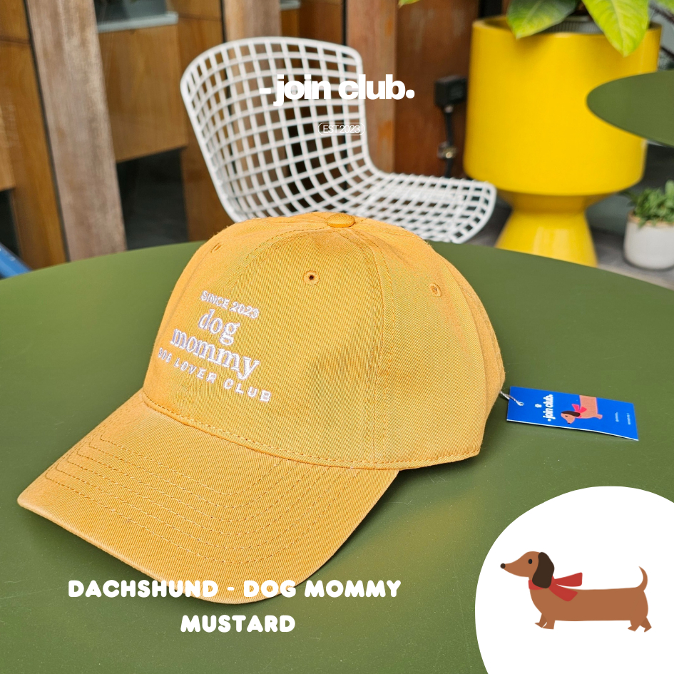 หมวก Dog Mommy - ลาย Dachshund - สี Mustard