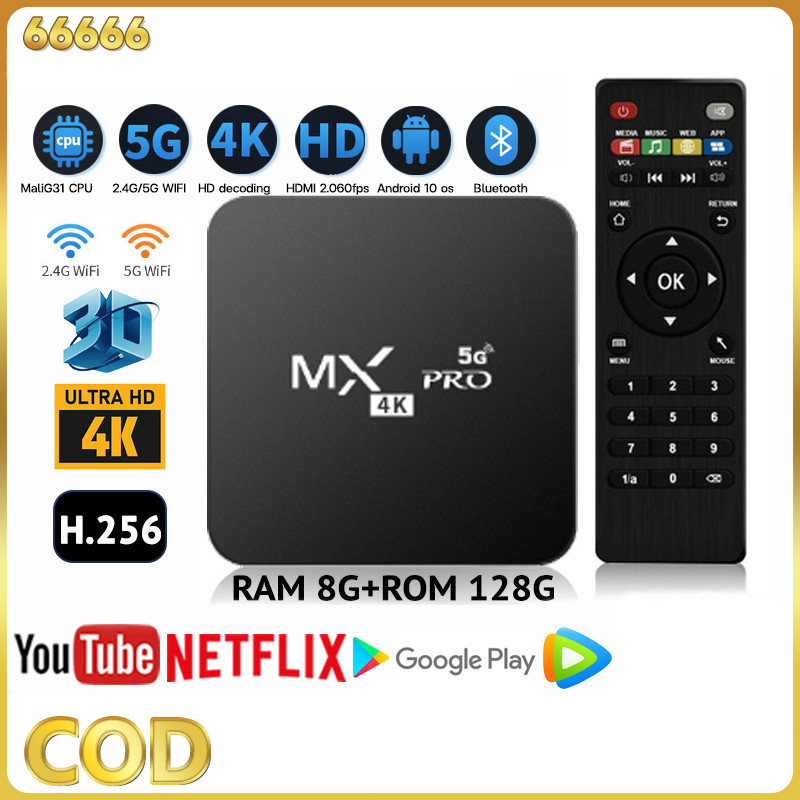 4K/HD กล่อง ดิจิตอลtv MXQ Pro Smart Box Quad Core Android10 ดูบน YouTube Netflix  TV  สมาร์ททีวีกล่องแอนดรอยน์ สมาร์ท