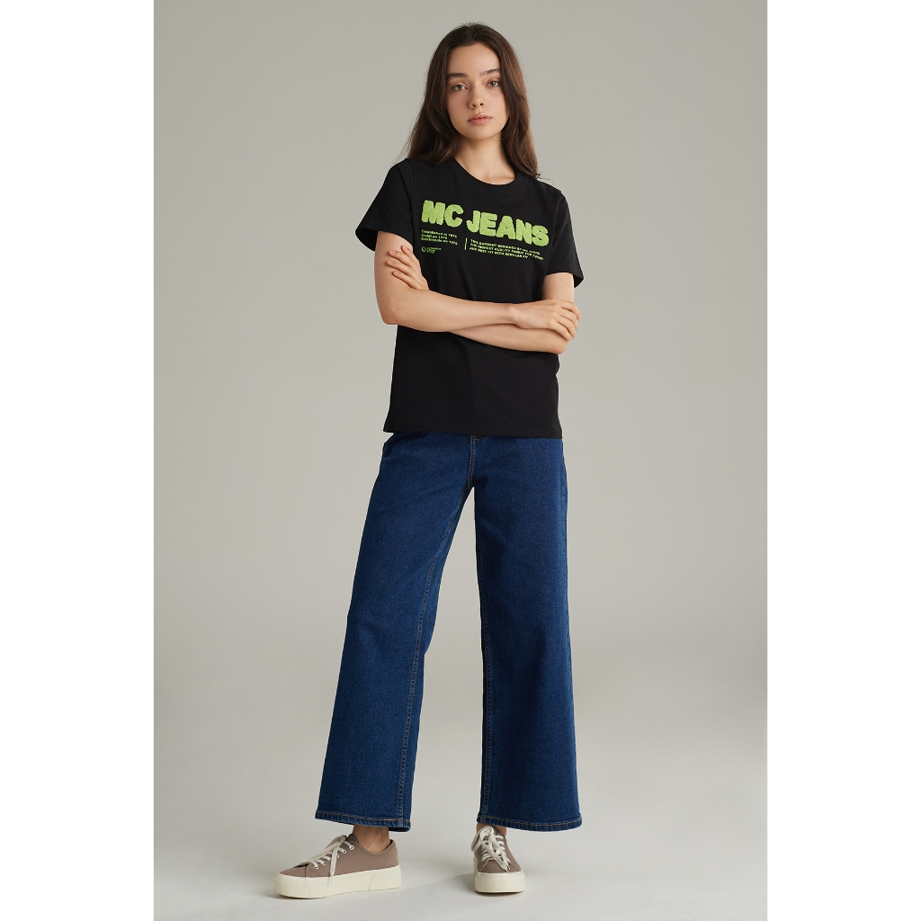 Mc jeans เสื้อยืดผู้หญิง คอกลม สีดำ MTTZ712