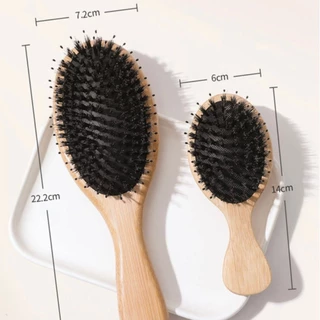 พร้อมส่ง หวีขนหมูป่า ลดผมร่วง ทำให้ผมเงางาม แก้ผมพันกัน นวดหนังศีรษะ สบายผม