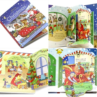 Usborne Peep Inside ธีการทำงานของรถดับเพลิง หนังสือการ์ดภาษาอังกฤษ 3D Flap หนังสือการศึกษาสำหรับเด็ก