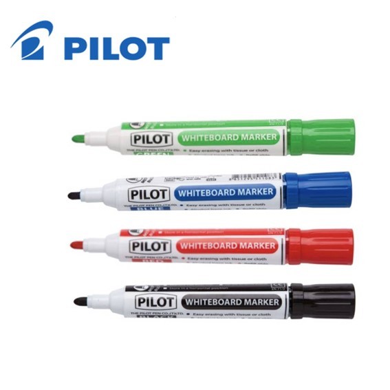 ปากกาไวท์บอร์ด PILOT WBMA-M ไร้กลิ่น เติมหมึกได้  สีน้ำเงิน สีดำ สีแดง (ราคาต่อ 1 ด้าม)