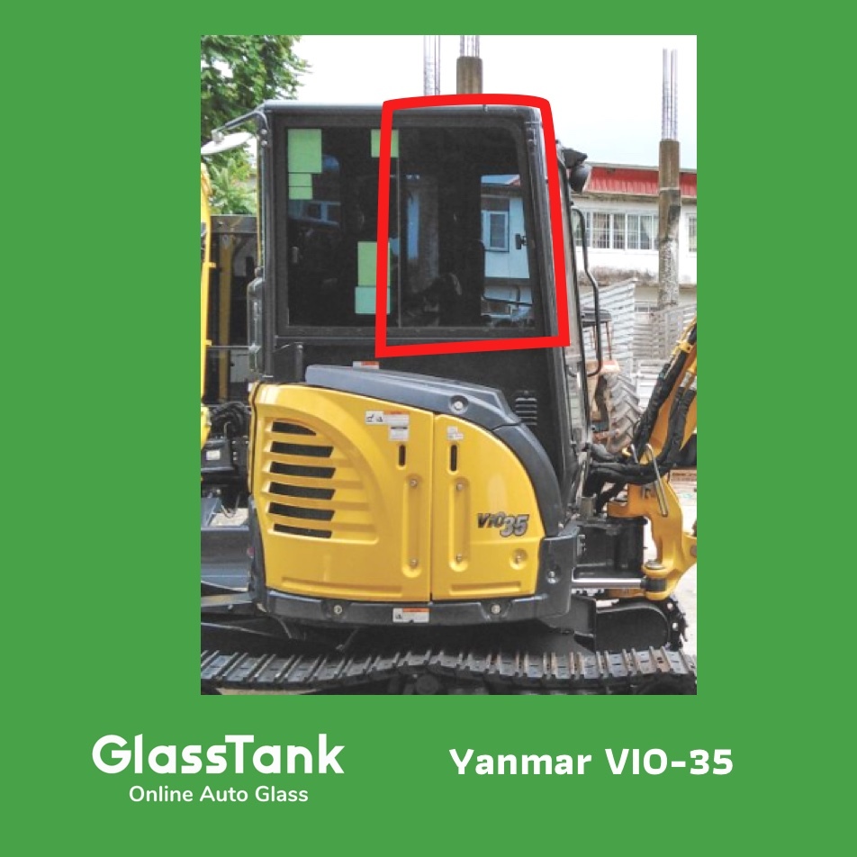 กระจกบานเลื่อนขวา ยันม่าร์ Yanmar VIO-35 กระจกแม็คโคร รถขุด