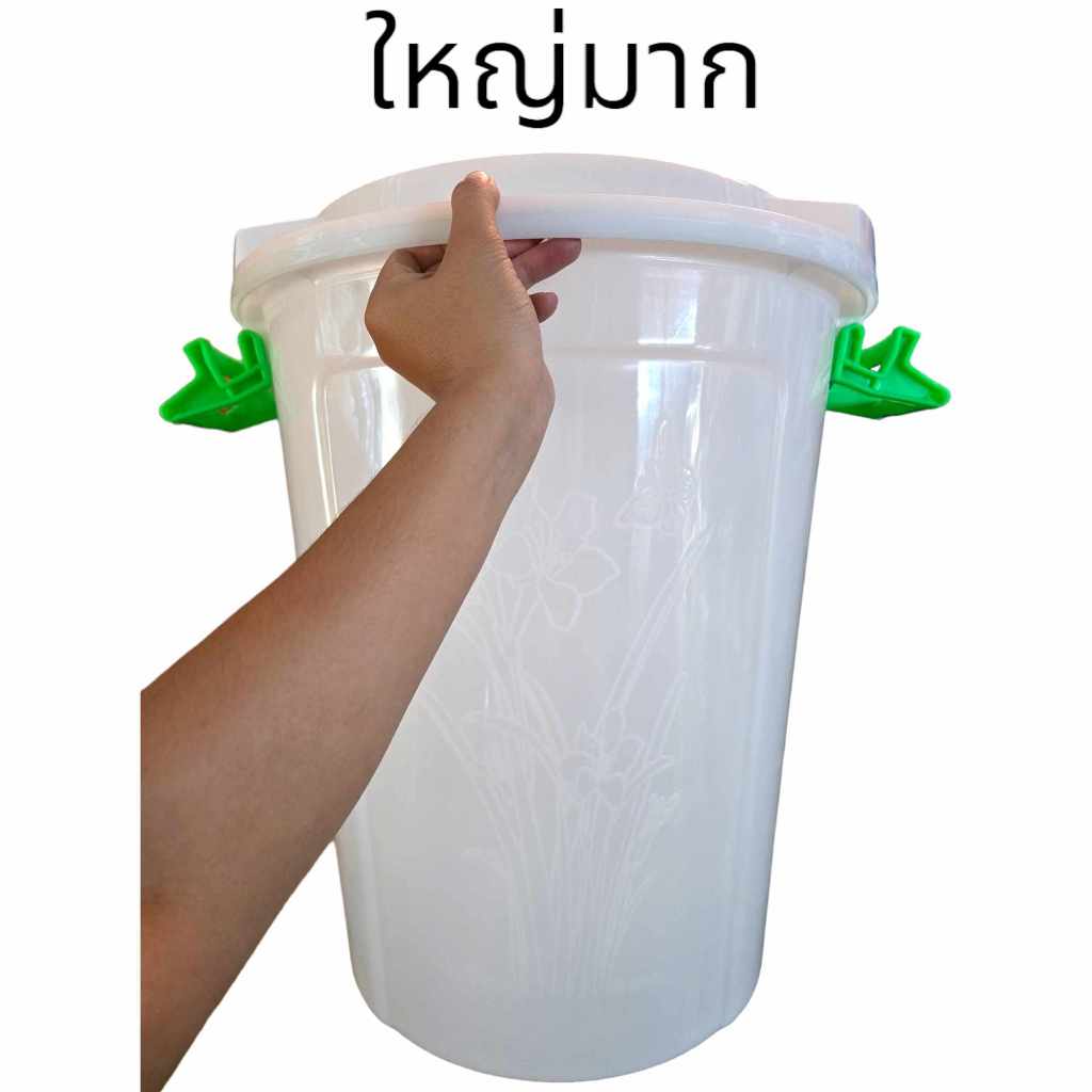 ถังน้ำ 70ลิตร มีหูล็อคฝา2ข้าง ถังน้ำพลาสติก สีดำ ถังพลาสติก ถังน้ำพลาสติกมีฝา ถังแกลลอน หูล็อคแน่น!! - รูปที่ 4