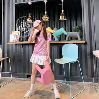 Q4/4เสื้อยืดกลิตเตอร์ คอกลมแขนสั้นผ้าวิ้งค์ กลิตเตอร์เนื้อละเอียด ทรงสวย พร้อมส่งในไทยจ้า🇹🇭