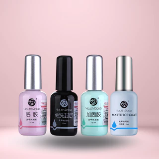 สีเจล เจลทาเล็บ Base -Top- Matte - Hard Gel 15MLเคลือบเล็บเงา ทอปโคท เบสโคท ทอปฝังจิว