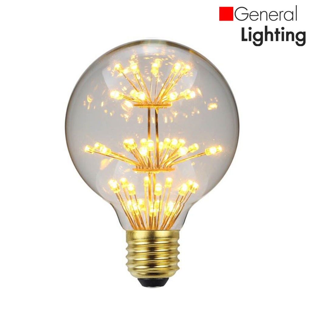 หลอดไฟเอดิสัน หลอดไฟวินเทจ LED E27 G95 เม็ด LED 3W แสงวอร์มไวท์ มีสต็อก จัดส่งสินค้าทุกวัน