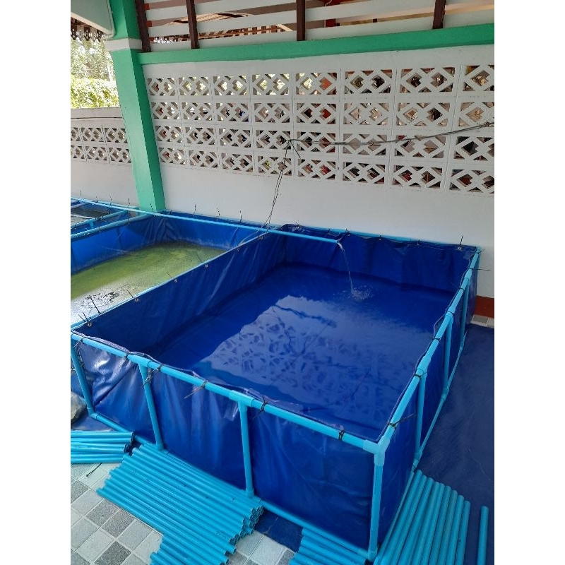 กระชังบกบ่อผ้าใบ PE 200 Super ขนาด 1.2 M * 2M * 40 cm พร้อมโครงแบบสำเร็จ