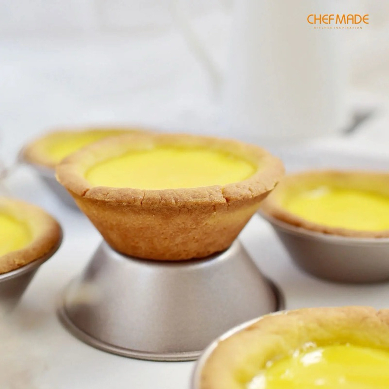 พิมพ์ทาร์ตไข่ พุดดิ้ง ทรงกลม แพค 4 ชิ้น Egg tart mold 4pcs Chefmade wk9197
