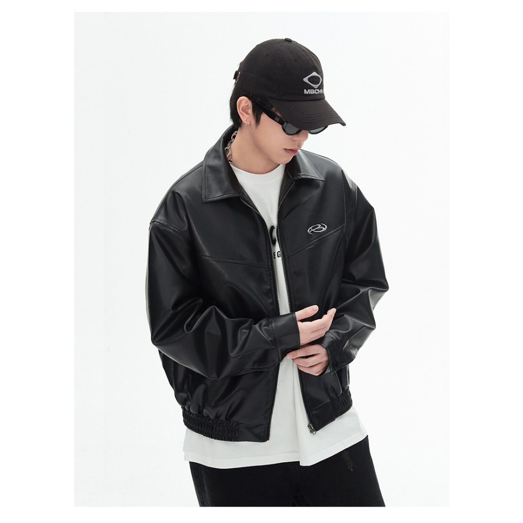 IBB RICKER RETRO LEATHER JACKET เสื้อแจ็กเก็ตหนัง PU