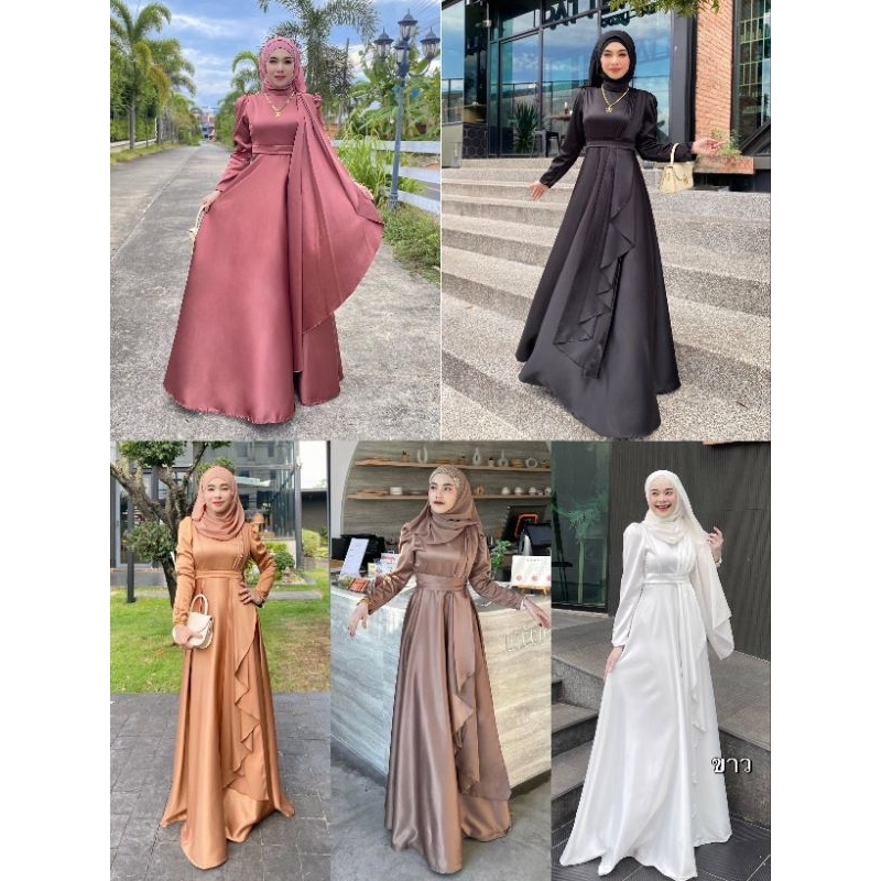 ชุดเดรสทรงเจ้าหญิงรุ่นที่15 แต่งสะใบยาวรุ่นนี้แนะนำสวยปังแน่นอน