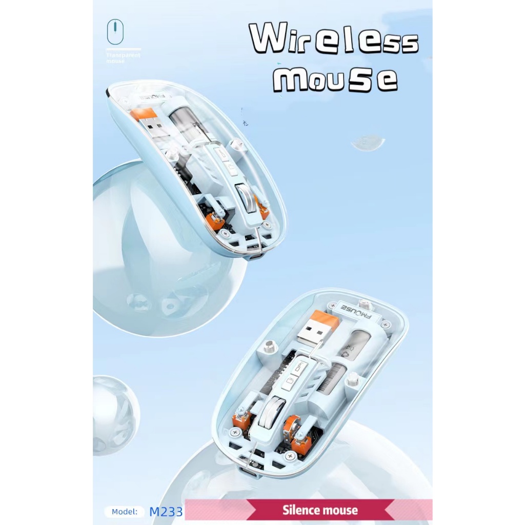 Wireless Mouse เมาส์ไร้สาย แบบเสียบตัวรับสัณญาณUSB ไร้เสียง