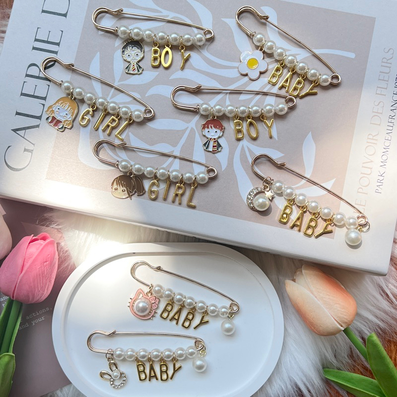เข็มกลัดคนท้อง Boy Girl Baby งานน่ารักมาก ขนาด 7.5 เซนติเมตร