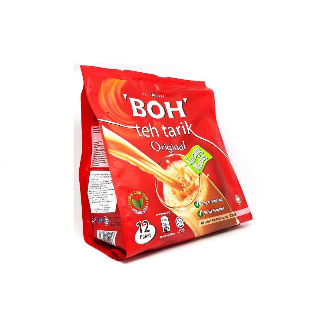 ชา BOH TARIK KURANG MANIS จำนวน 1 แพ็ค ( 12 ซอง) - BOH TEA TARIK KURANG MANIS 1 PACK (12 sachets)