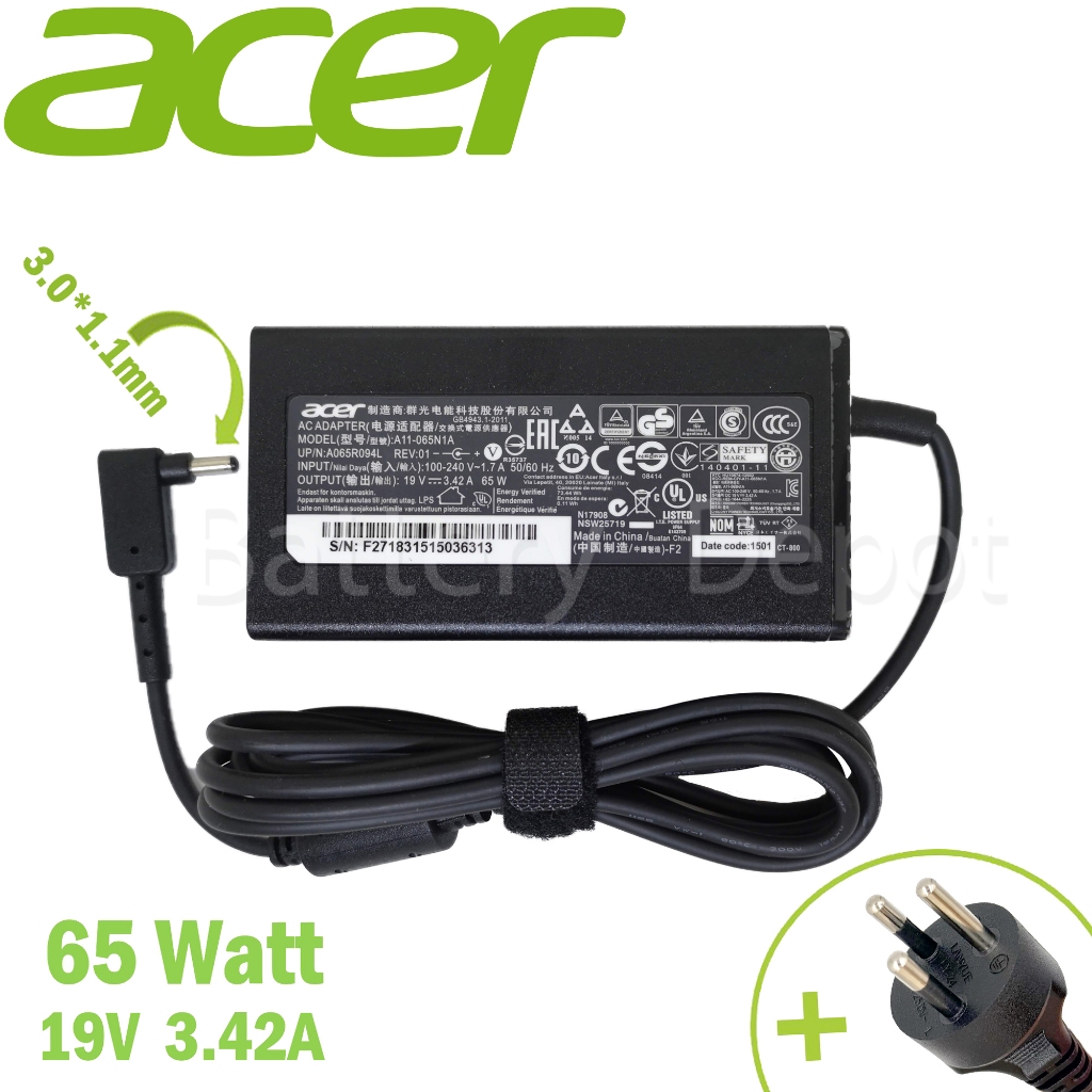 Acer Adapter ของแท้ Swift 3 SF314-41 SF314-42 SF314-52 SF314-52G SF314-55G SF314-56 SF314-56G 65W 3.0 SF314-57 สายชาร์จ