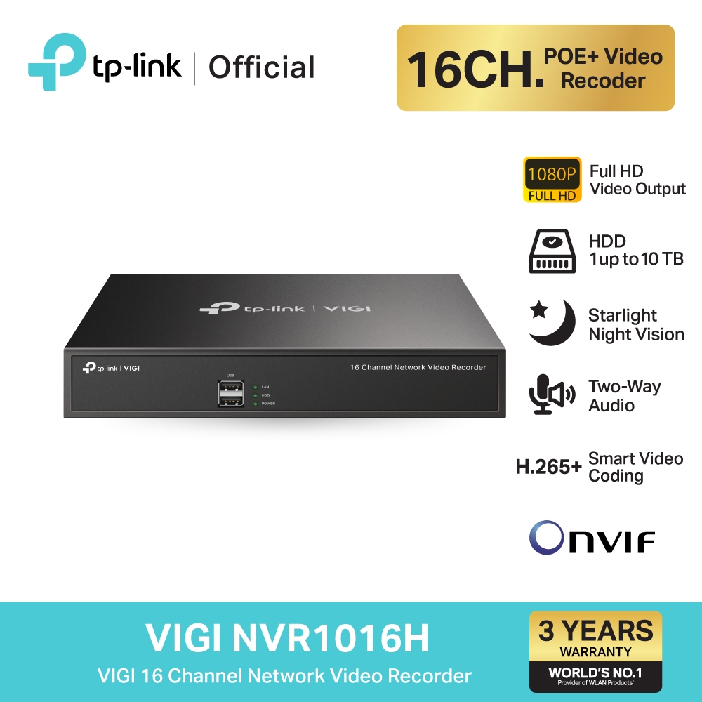 TP-LINLK VIGI NVR1016H VIGI 16 Channel Network Video Recorder เครื่องบันทึกภาพกล