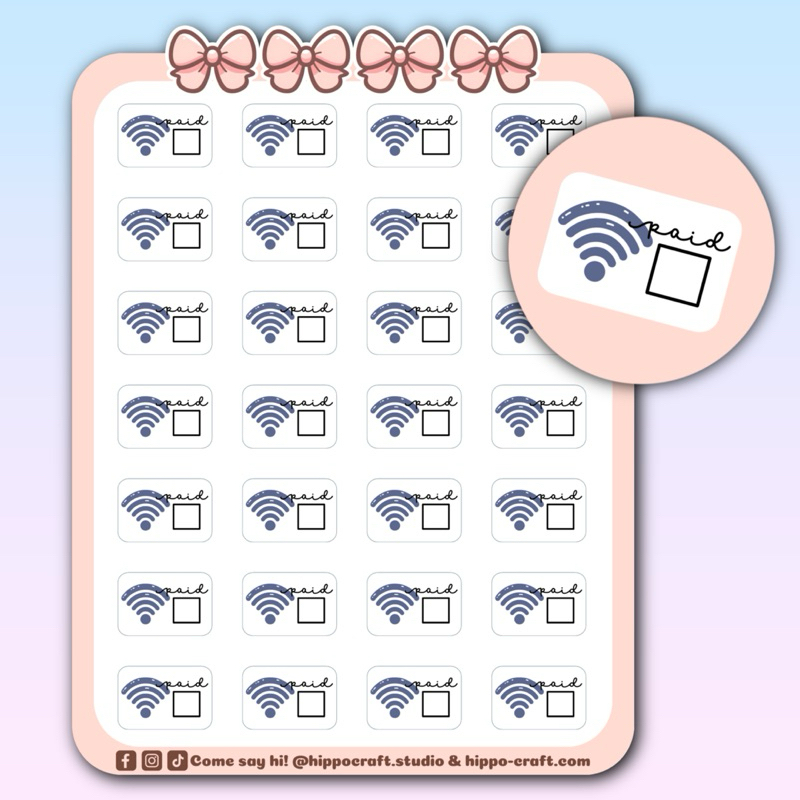 Internet bill tracker | Planner sticker sheet ชำระค่าอินเทอร์เน็ต แพลนเนอร์สติ๊กเกอร์