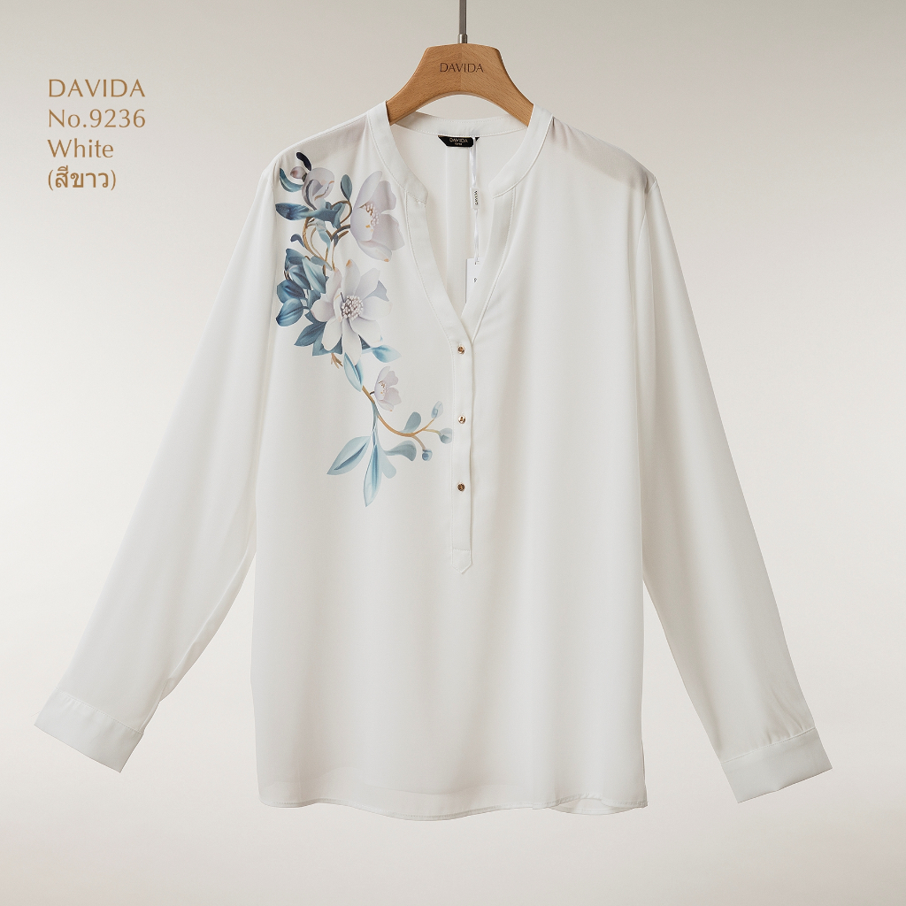 เสื้อเชิ๊ตแขนยาวพิมพ์ลาย DAVIDA #9236