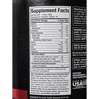 MUSCLETECH NITRO-TECH Whey Isolate+ เวย์โปรตีน 4 Lbs. เสริมสร้างกล้ามเนื้อ เพิ่มความคมชัดกล้าม