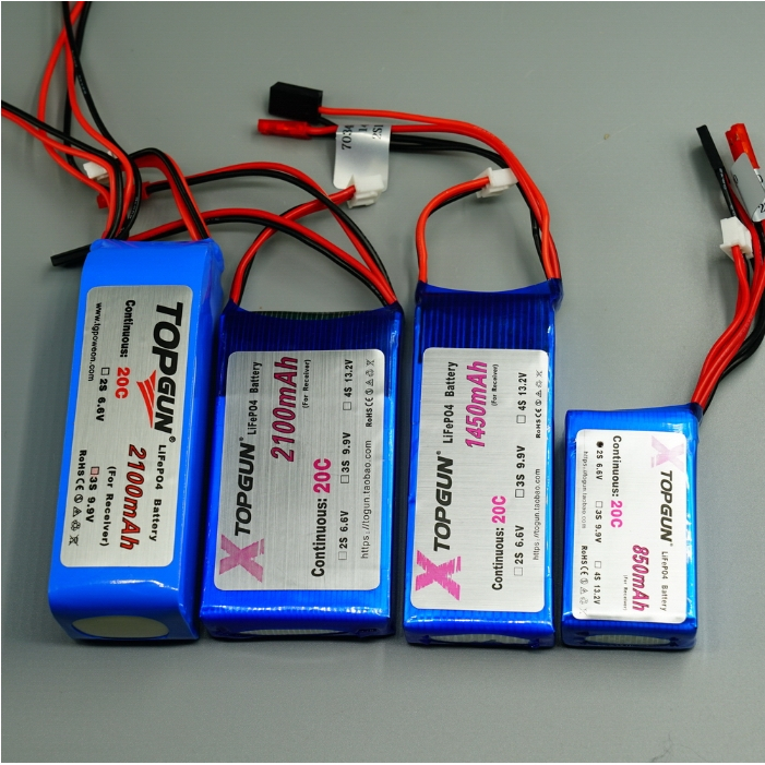 [แบตเตอรี่] TOPGUN(LiFePo4) สำหรับใส่รีโมท หรือ ใช้เลี้ยงรีซีฟ 6.6V 7.4V 9.9V มีให้เลือกหลายรุ่น