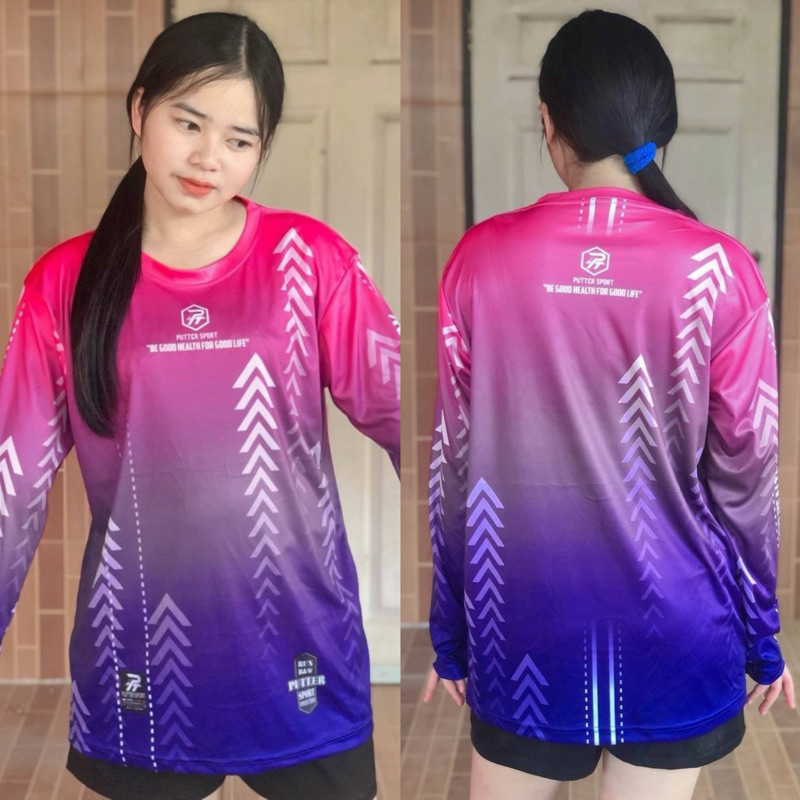 เสื้อแขนยาวพิมพ์ลาย(ทูโทน)